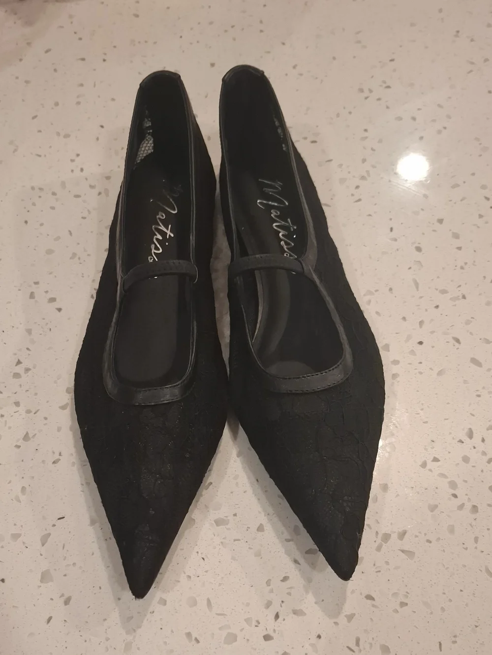 Matisse Fleur Lace Pointed Toe Ballet Flats Black Witchy Goth Size 7